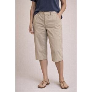 Eddie Bauer Womens Size 8 Khaki Cropped Pants Casual Cotton